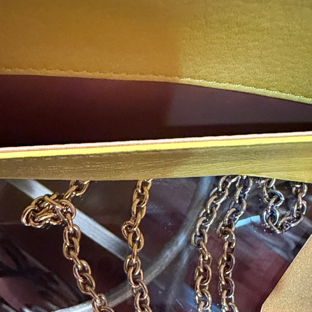 Vibrant Yellow Crossbody Bag with Chain Strap - Picture 7 of 11